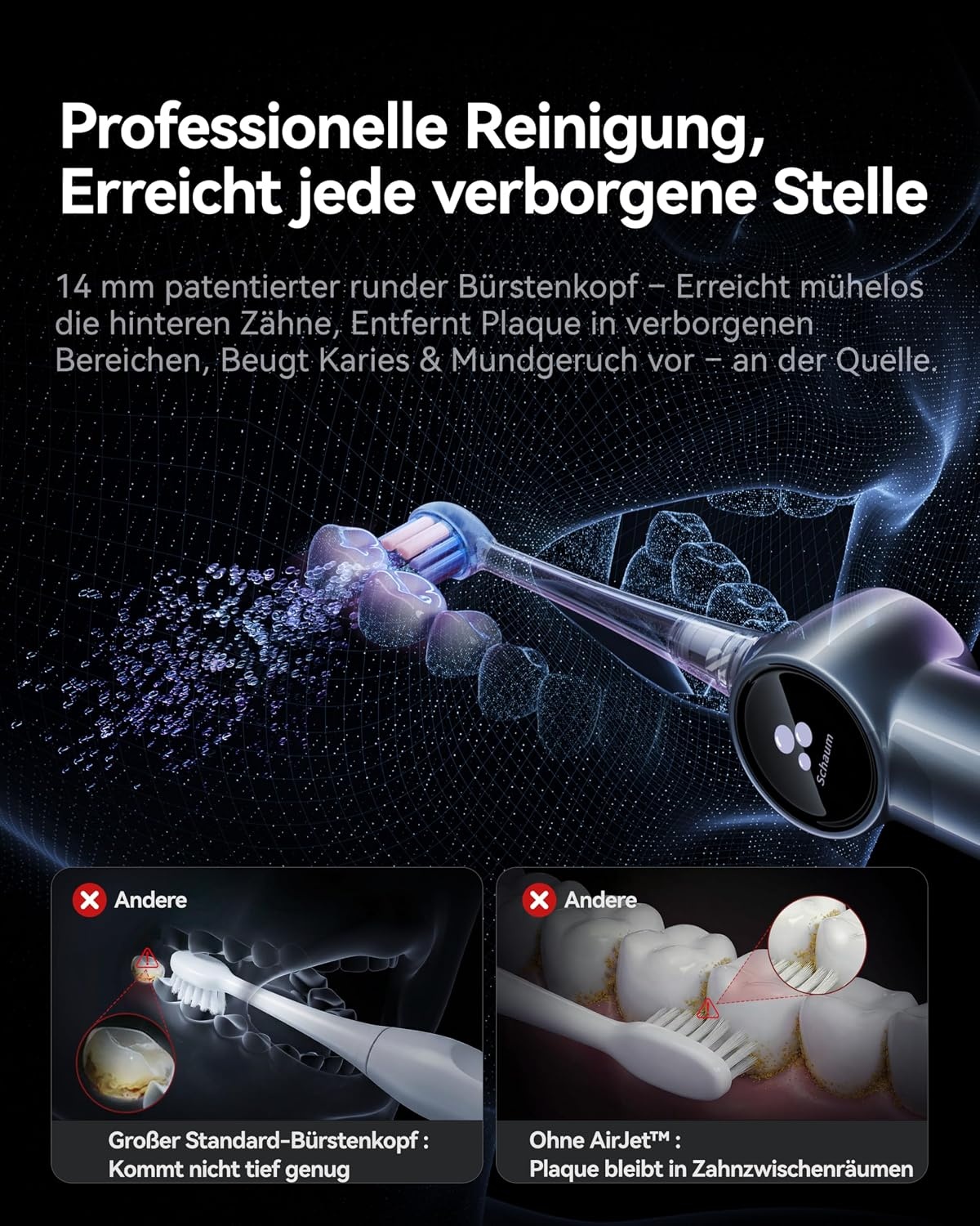 Innovative Schallzahnbürste mit BubbleJet - jetzt bis zu 78% sparen