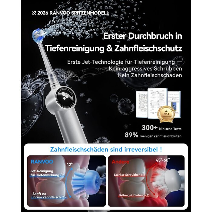 Innovative Schallzahnbürste mit BubbleJet - jetzt bis zu 78% sparen
