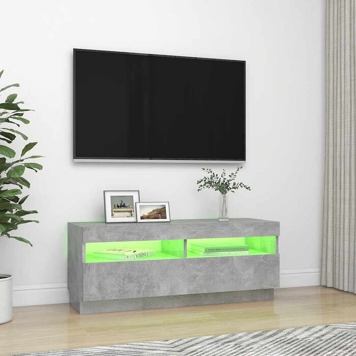 Modernes TV-Board mit LED-Beleuchtung - Betonoptik - bis zu 59% Rabatt
