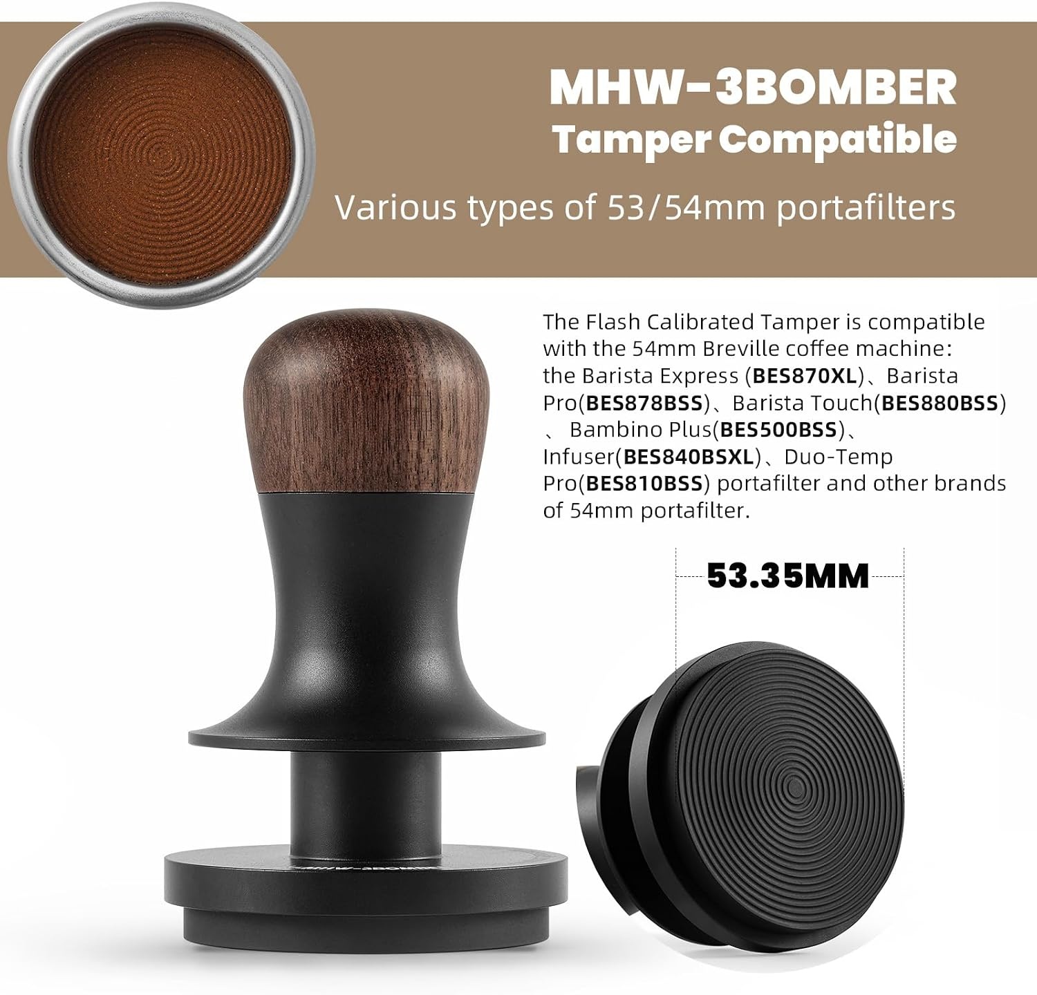 Präzisions-Espressotamper 54 mm mit Klick-Feedback - Sparen Sie bis zu 70%