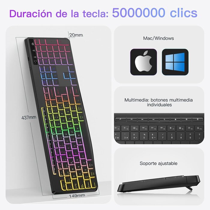Kabellose Gaming-Tastatur QWERTY - Ergonomisch & Leise - Jetzt bis zu 58,1% sparen