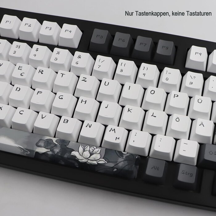 Mechanische Tastatur Keycaps - Ink Lotus Design QWERTZ - bis zu 56,8% Rabatt