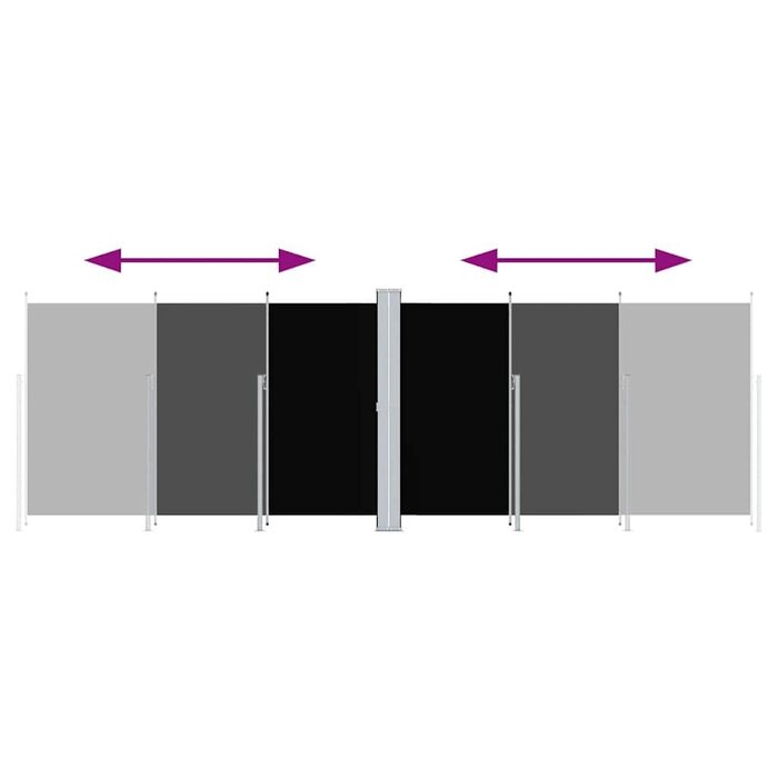 Ausziehbare Seitenmarkise 200x600cm - Schwarz - bis zu 57,6% Rabatt