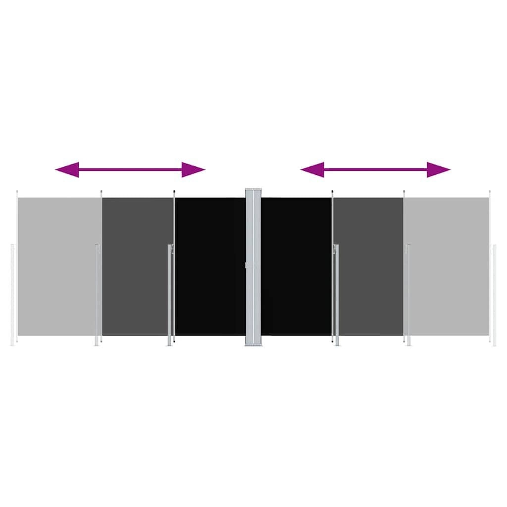 Ausziehbare Seitenmarkise 200x600cm - Schwarz - bis zu 57,6% Rabatt