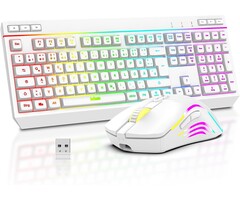Redthunder Kabelloses Gaming-Set Maus & Tastatur (QWERTZ) Weiß - bis zu 53,8% sparen