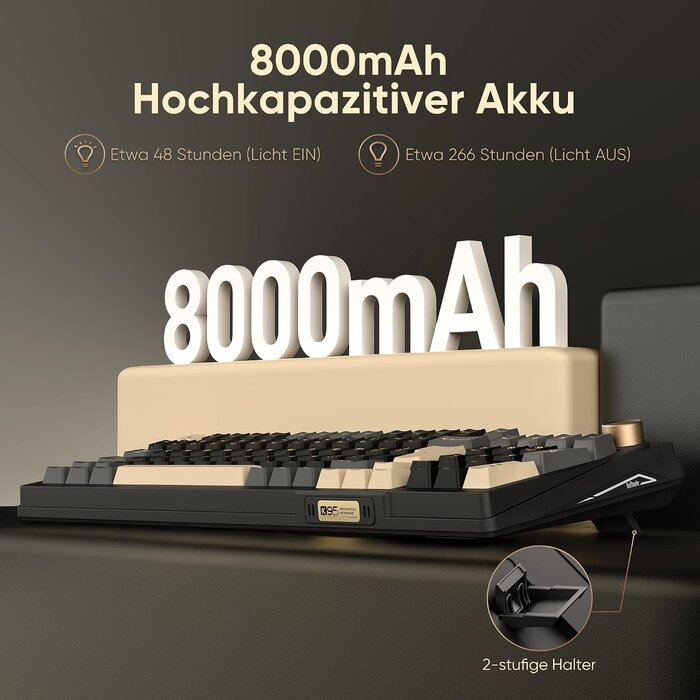 Redthunder Mechanische Gaming-Tastatur, 96 Tasten, TFT-Display, QWERTZ - bis zu 59,6% Rabatt