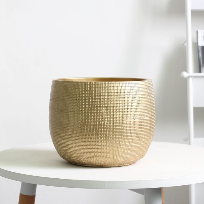 Keramik Pflanztopf Barcelona Gold 25 cm - Jetzt bis zu 58,3 % Rabatt