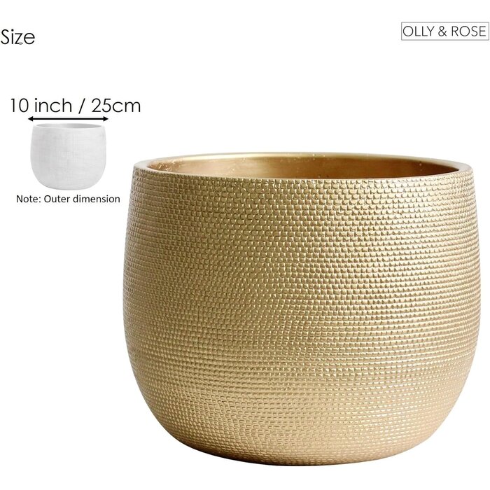 Keramik Pflanztopf Barcelona Gold 25 cm - Jetzt bis zu 58,3 % Rabatt
