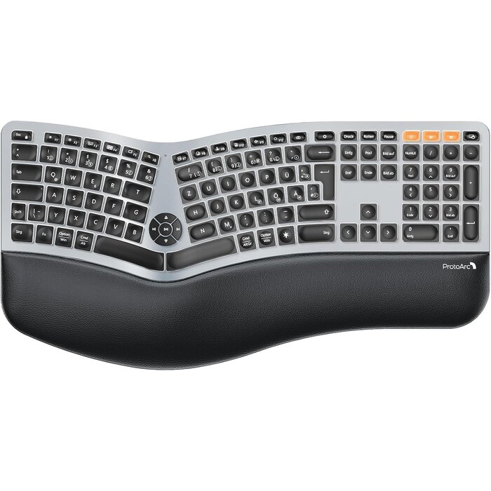 Ergonomische Funk-Tastatur QWERTZ mit Handballenauflage - bis zu 58,4% reduziert