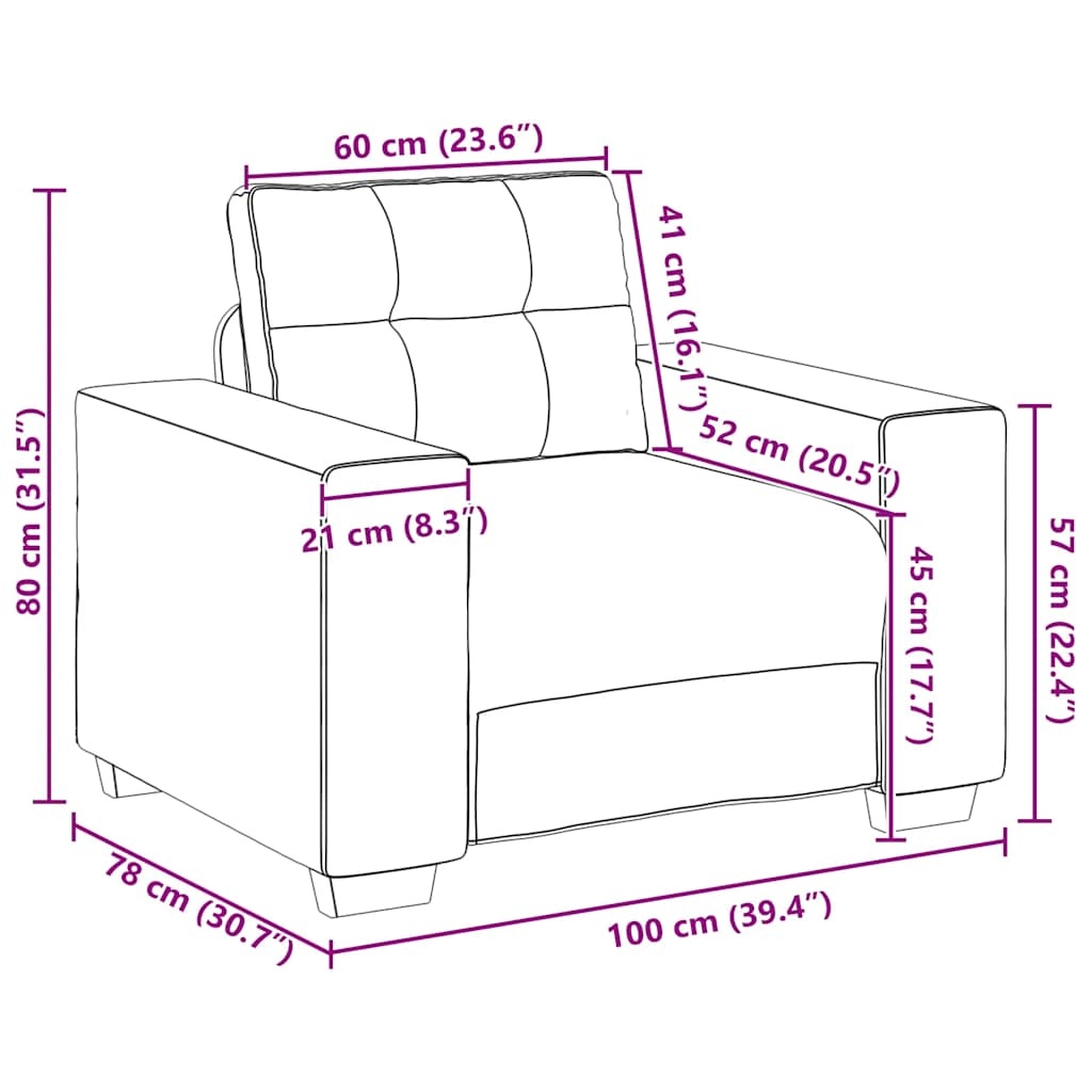 Vidaxl Moderner Sessel 60 cm Stoff Dunkelgrau - Outlet-Angebot mit bis zu 60% Rabatt