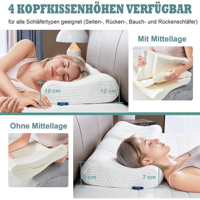 Ergonomisches Nackenstützkissen-Set: 2 Stück, bis zu 57,9% Rabatt