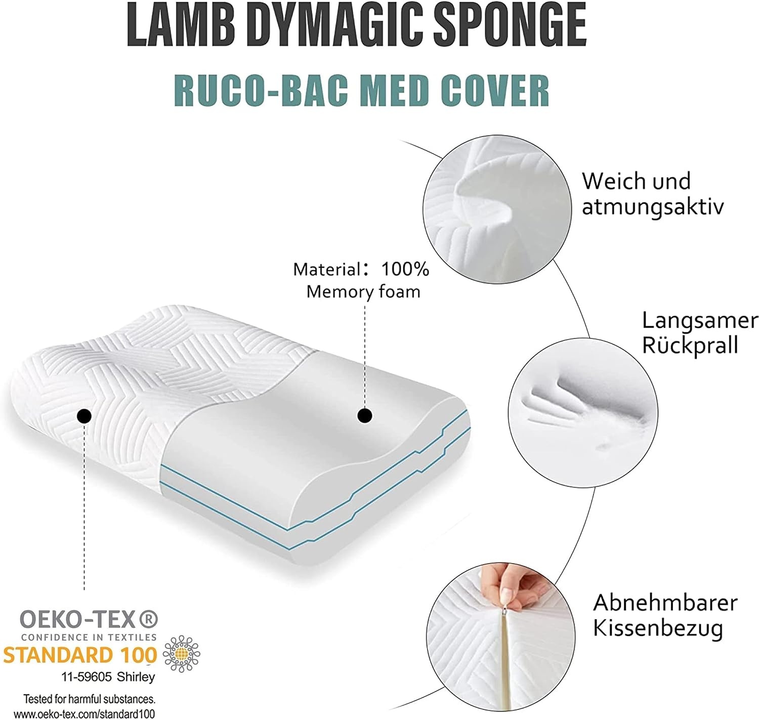 Ergonomisches Nackenstützkissen-Set: 2 Stück, bis zu 57,9% Rabatt