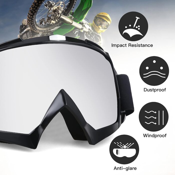 Vielseitige Sportbrille für Motorrad, ATV & Ski - bis zu 73% Rabatt