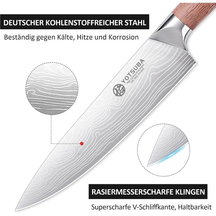 8-tlg. Edelstahl-Küchenmesserset mit Block - bis zu 60,3 % reduziert