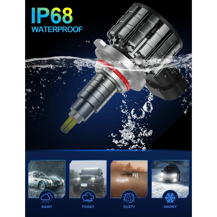 LED Scheinwerferlampen H11/H8/H9 - 18000LM, 6000K - bis zu 54,8% Rabatt