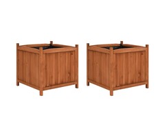 Vidaxl 2er-Set Hochbeet Pflanzkübel aus Fichtenholz, 50x50x50 cm - bis zu 57,3% Rabatt