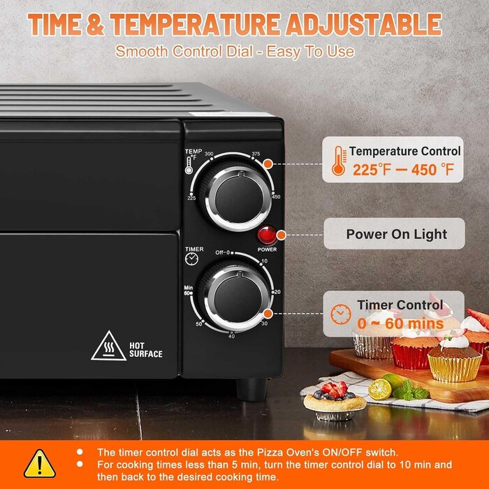 Elektrischer Pizzaofen 1800W bis 30 cm - Outlet-Angebot: bis zu 57,5% Rabatt