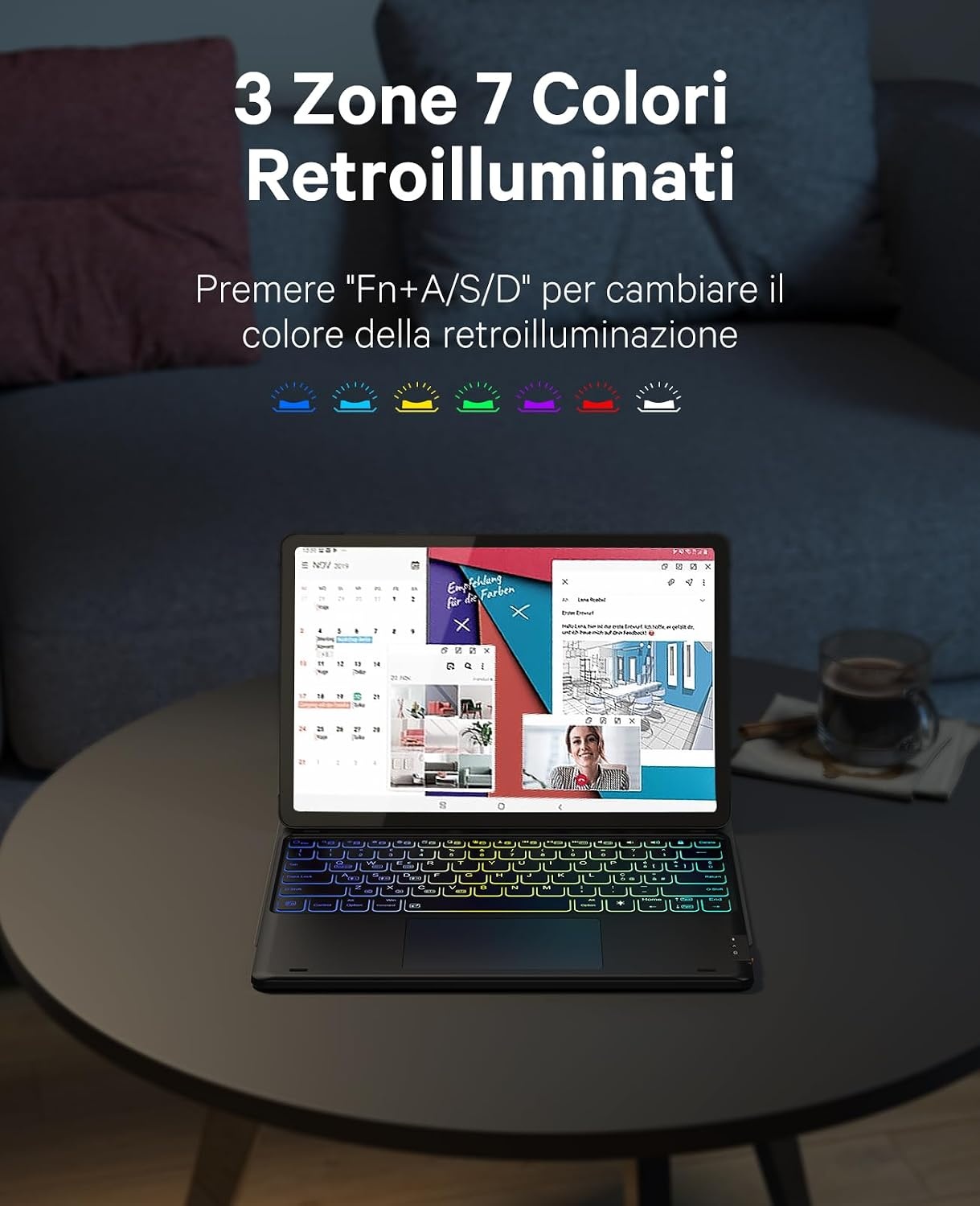 Earto Tastatur für Tablet mit Touchpad & RGB - Bis zu 72% sparen!