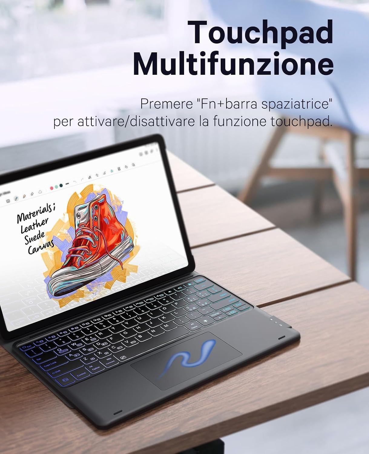 Earto Tastatur für Tablet mit Touchpad & RGB - Bis zu 72% sparen!