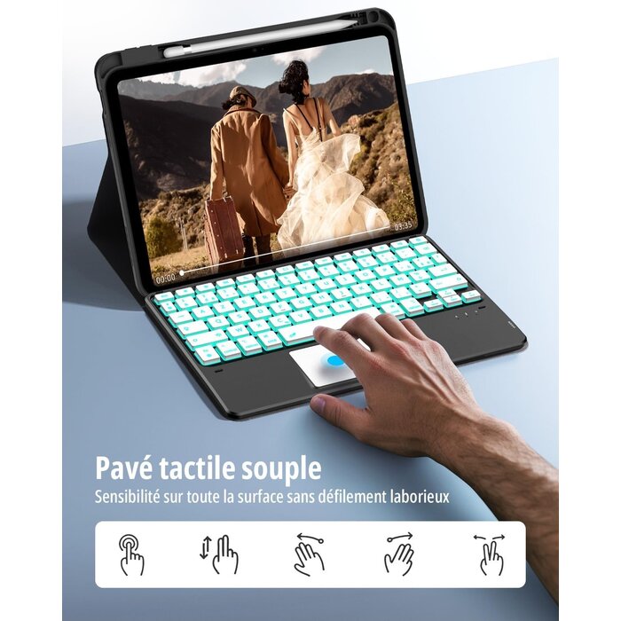 iPad 10.9 (10. Gen) Tastatur-Hülle mit Touchpad & RGB - jetzt bis zu 75% Rabatt