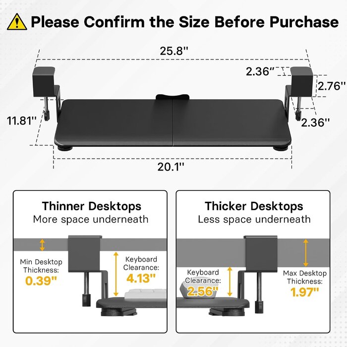 Ergonomische Tastaturablage, ausziehbar, 50,8x30cm - bis zu 53,5% Rabatt