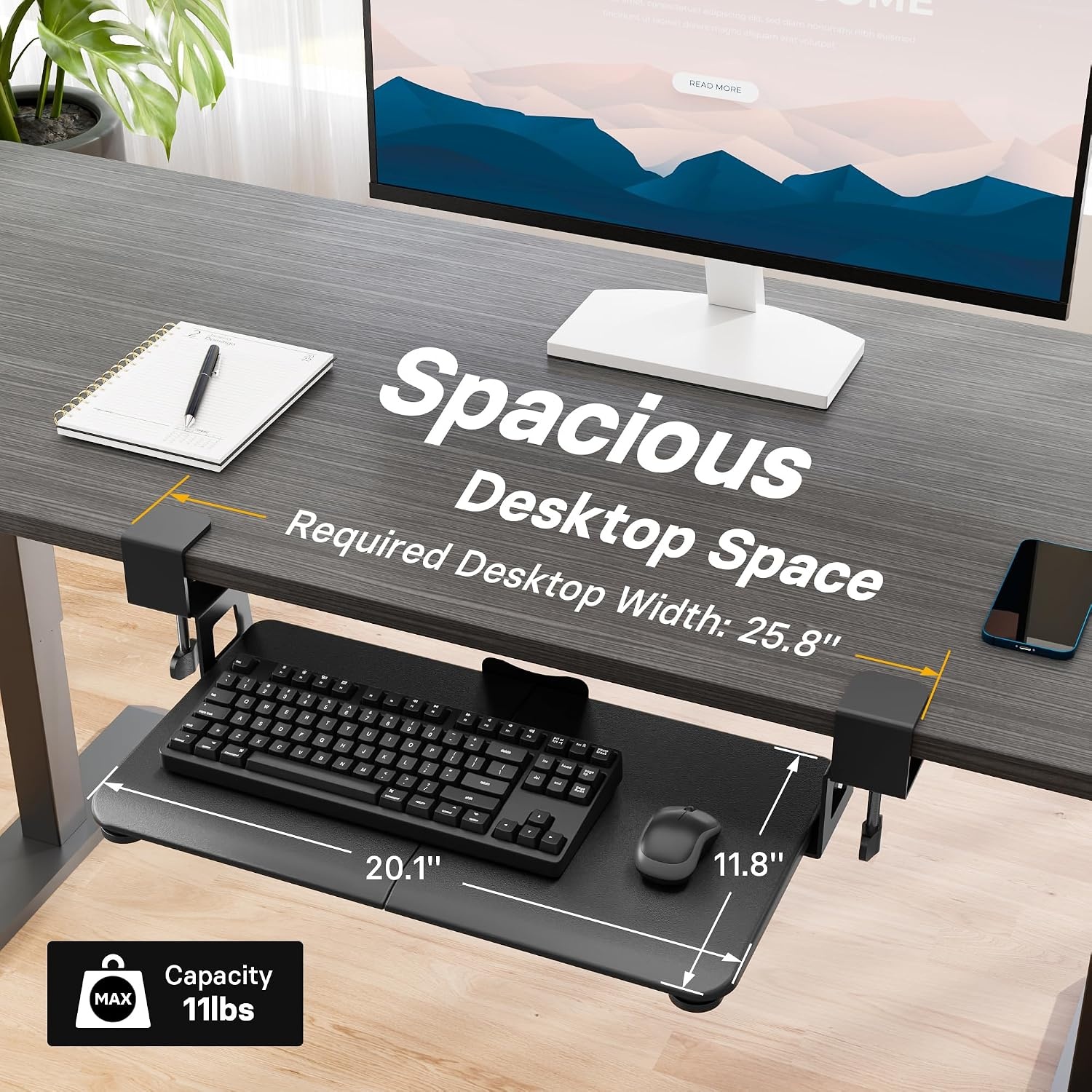 Ergonomische Tastaturablage, ausziehbar, 50,8x30cm - bis zu 53,5% Rabatt