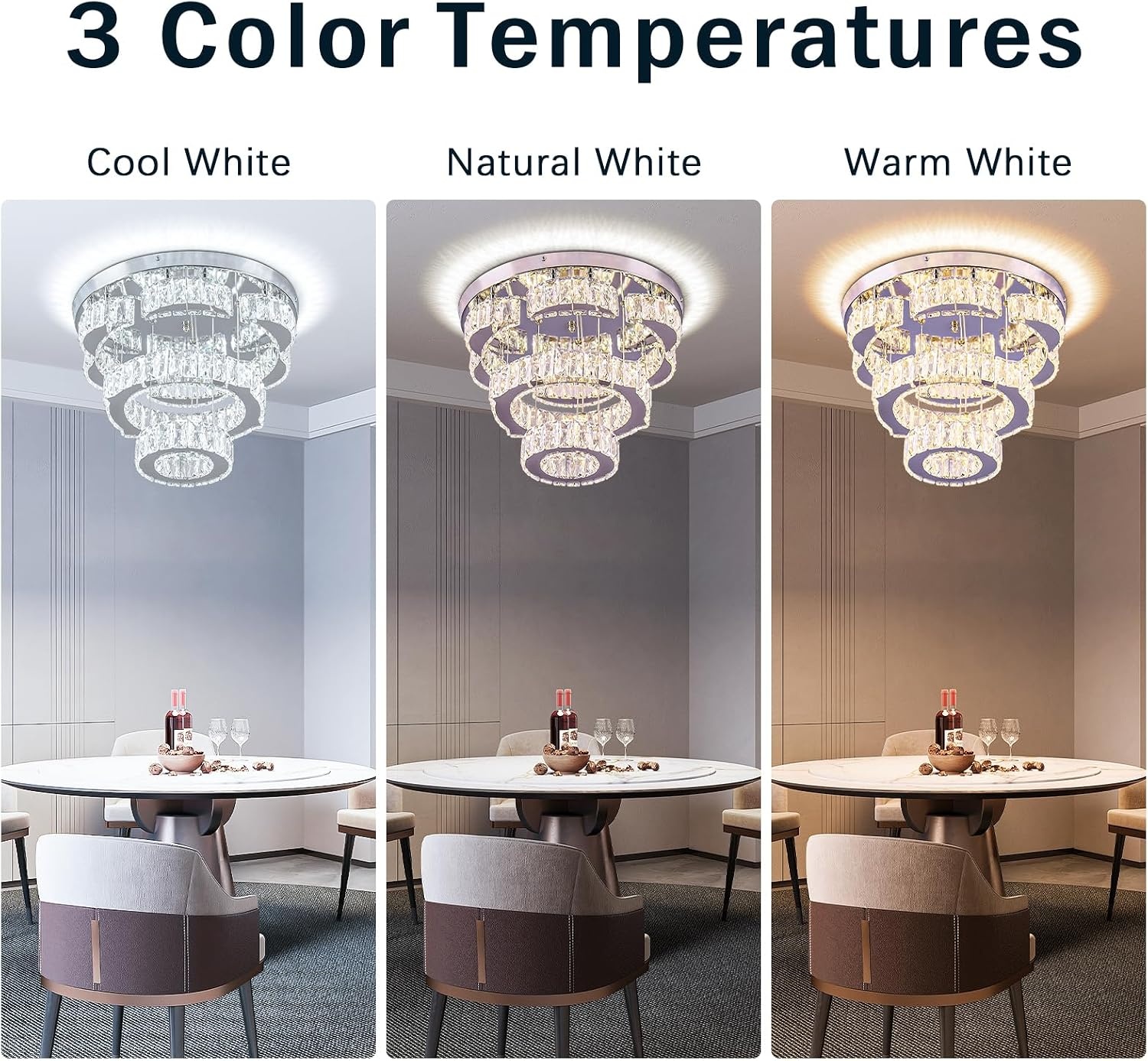 LED Kristall-Kronleuchter 2 Ringe 40 cm, dimmbar, bis zu 71,6% Rabatt