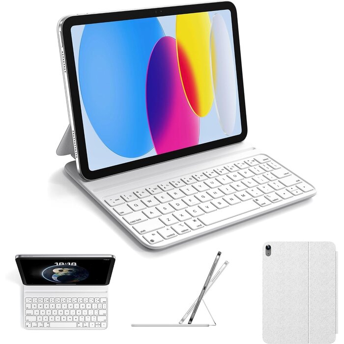 Hou iPad 10. Gen Tastaturhülle (10,9 Zoll) Italienisch Weiß - bis zu 75% Rabatt
