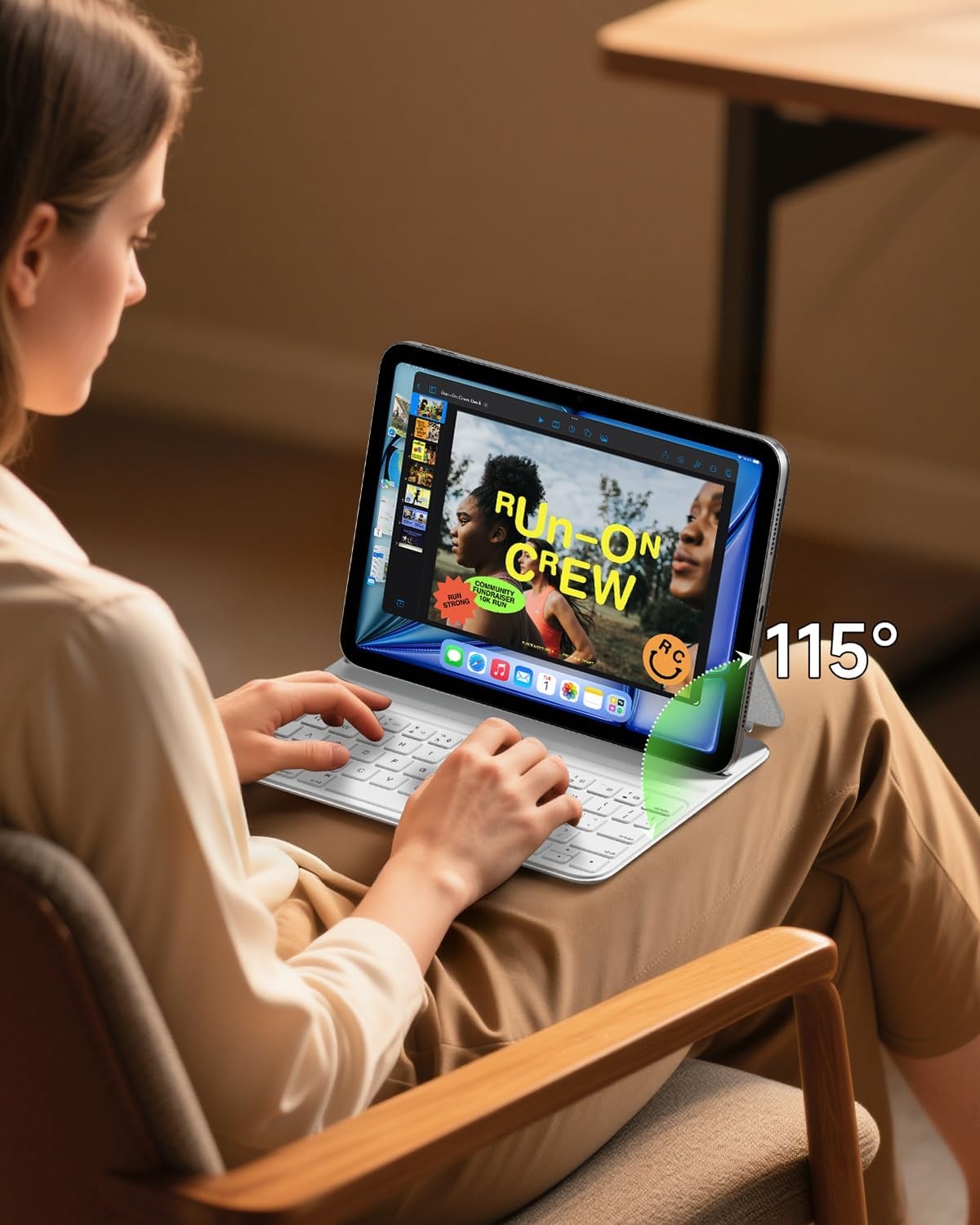 Hou iPad 10. Gen Tastaturhülle (10,9 Zoll) Italienisch Weiß - bis zu 75% Rabatt
