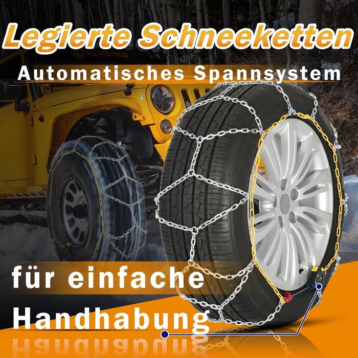 Universelle Schneeketten aus Manganstahl - Jetzt bis zu 77 % günstiger
