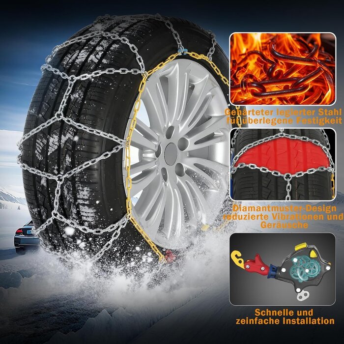 Universelle Schneeketten für PKW & SUV - Bis zu 75% Rabatt - 1 Paar