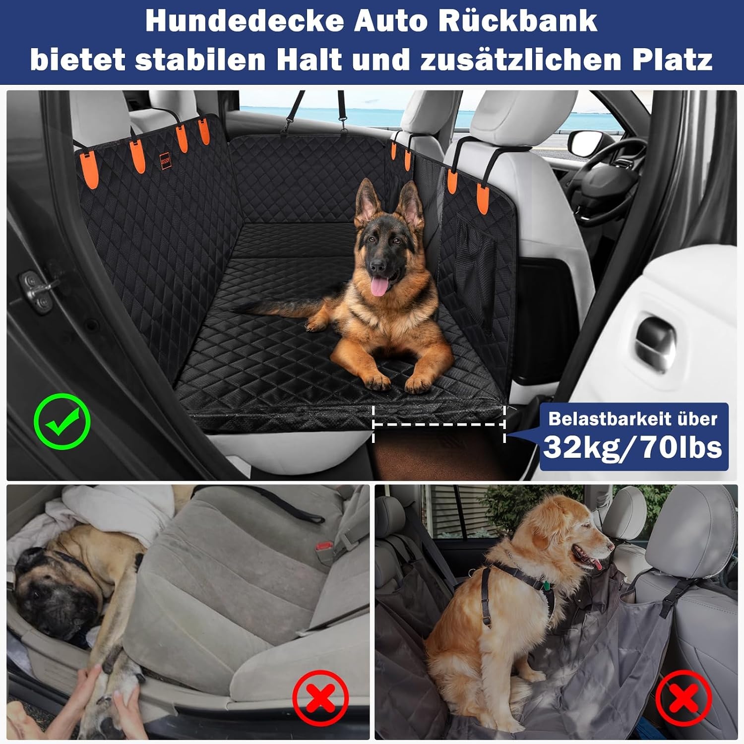 Hunde-Autositzbezug mit Bodenplatte - Schwarz - bis zu 55,7% Rabatt