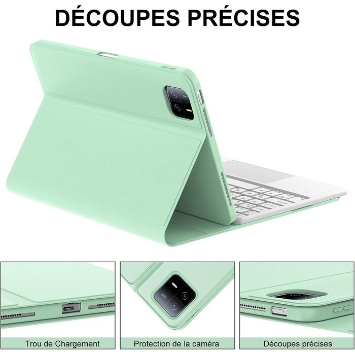 Jademall Xiaomi Pad 6 / 6 Pro Tastatur-Hülle - Hellgrün - AZERTY - bis zu 69% Rabatt