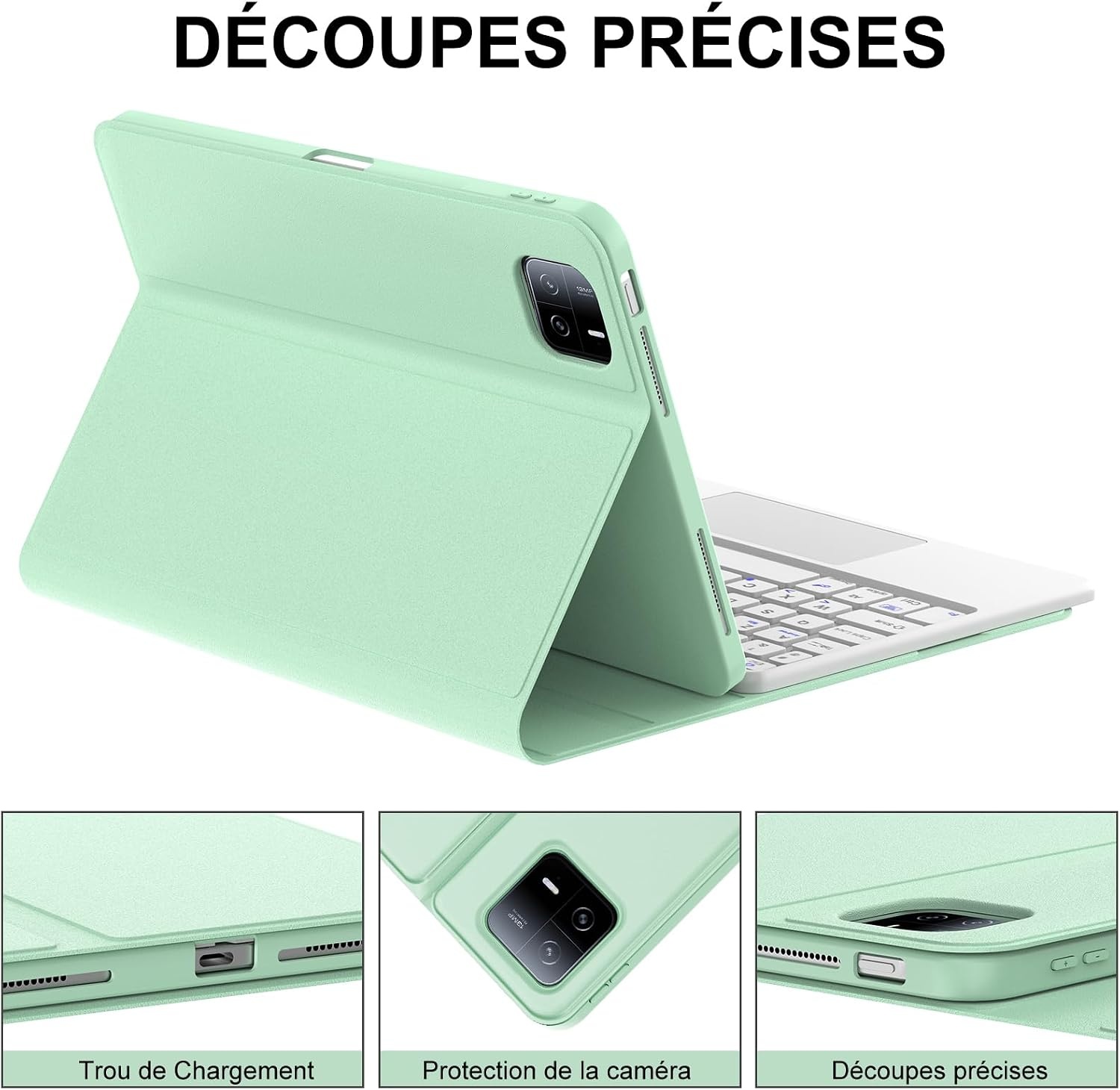 Jademall Xiaomi Pad 6 / 6 Pro Tastatur-Hülle - Hellgrün - AZERTY - bis zu 69% Rabatt