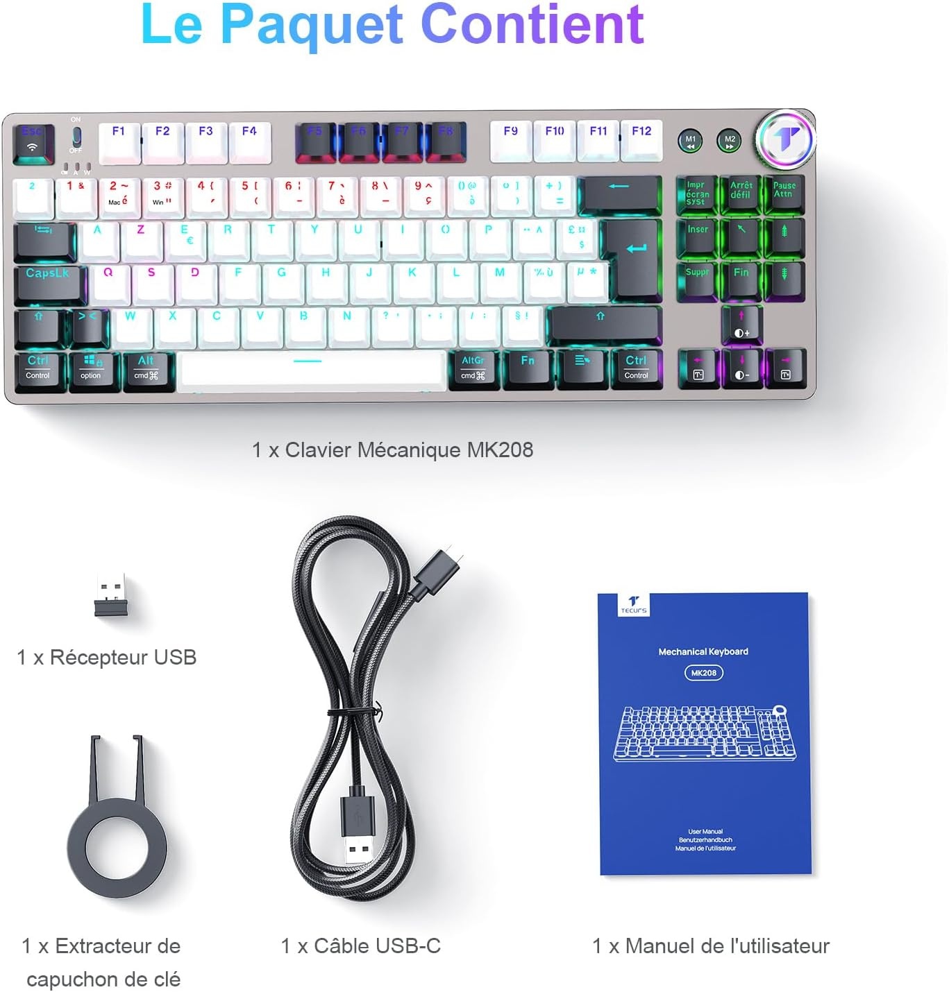 Mechanische Gaming-Tastatur TKL AZERTY - Jetzt bis zu 75,6% reduziert!