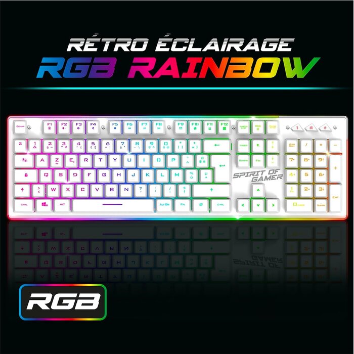 Kabelloses Gaming-Set Weiß AZERTY | Bis zu 53,6% Rabatt