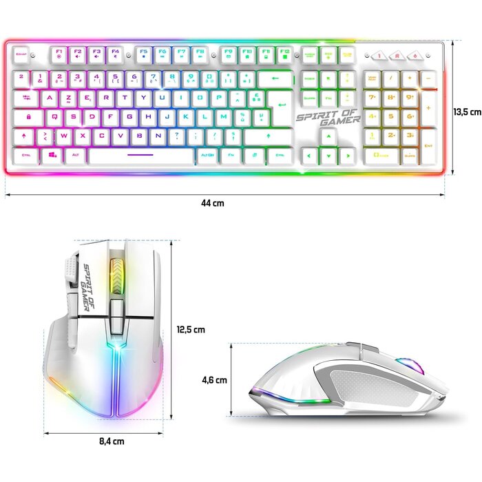 Kabelloses Gaming-Set Weiß AZERTY | Bis zu 53,6% Rabatt