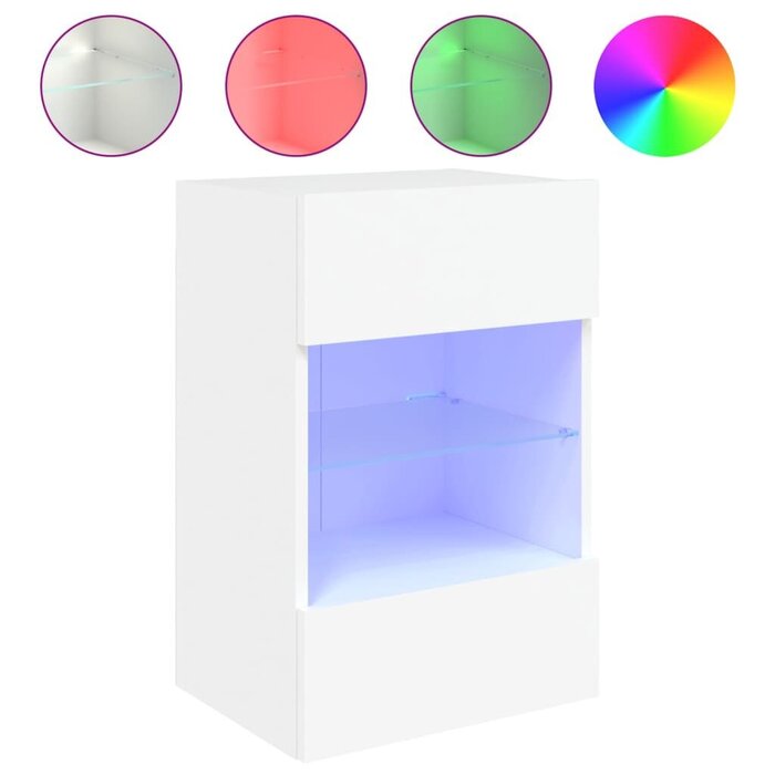 Vidaxl Moderner TV-Schrank mit LED, Weiß, Wandmontage - bis zu 52,3% Rabatt