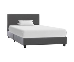 Vidaxl Modernes Kunstleder-Bett 100x200 cm Grau - Bis zu 52,7% Rabatt