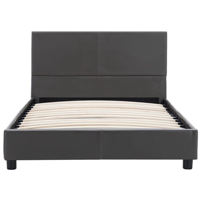 Vidaxl Modernes Kunstleder-Bett 100x200 cm Grau - Bis zu 52,7% Rabatt