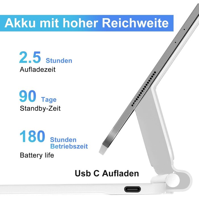 Tastatur-Hülle iPad 10./11. Gen mit Trackpad, QWERTZ, Weiß - bis zu 51,1% Rabatt