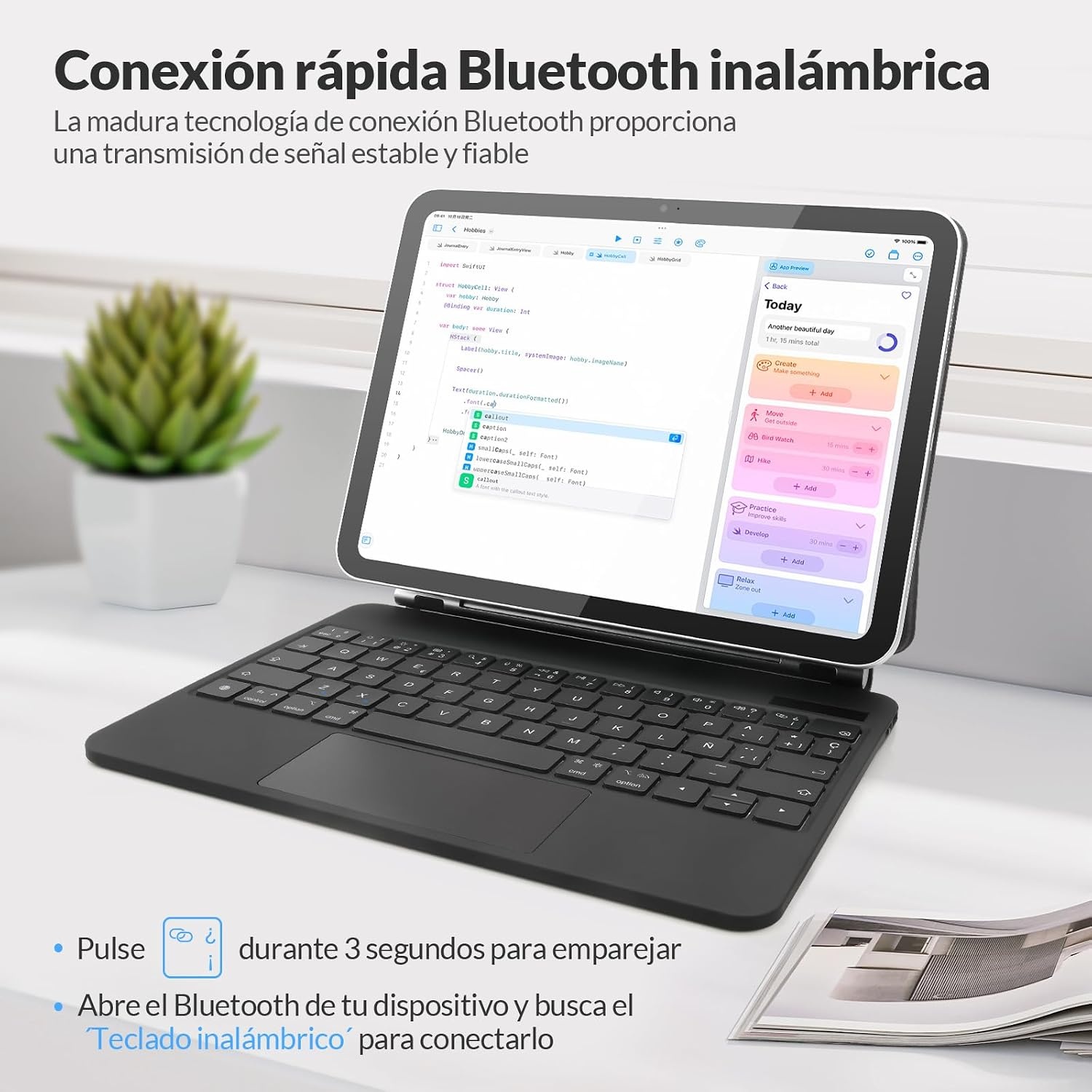 iPad Tastatur mit Trackpad (Spanisch) - Magnetisch & schwebend - bis zu 74% Rabatt