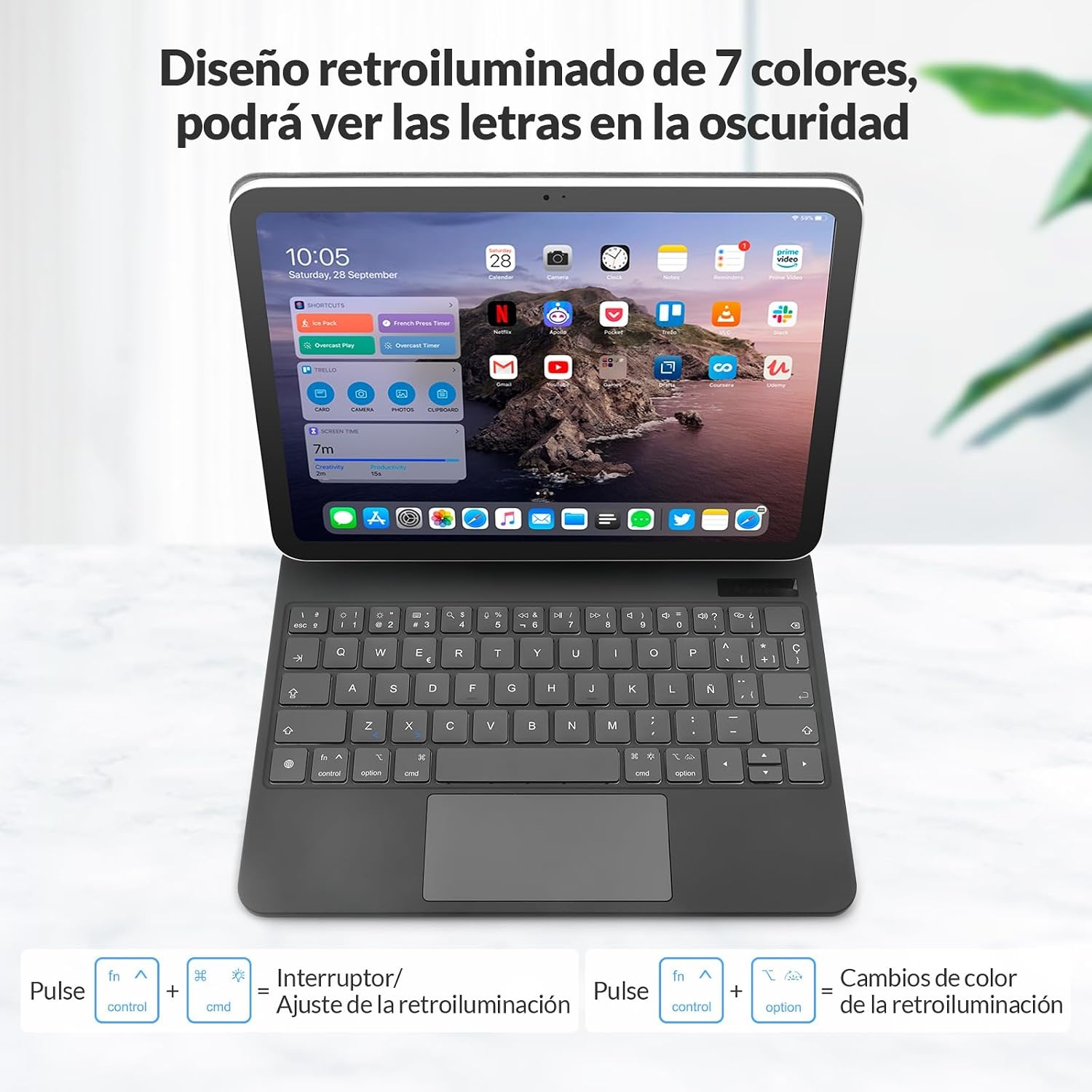 iPad Tastatur mit Trackpad & schwebendem Design - Spanisch, bis zu 73% Rabatt