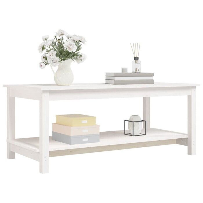 Vidaxl Couchtisch aus Kiefernholz 110x55cm Weiß - bis zu 55,7% Rabatt