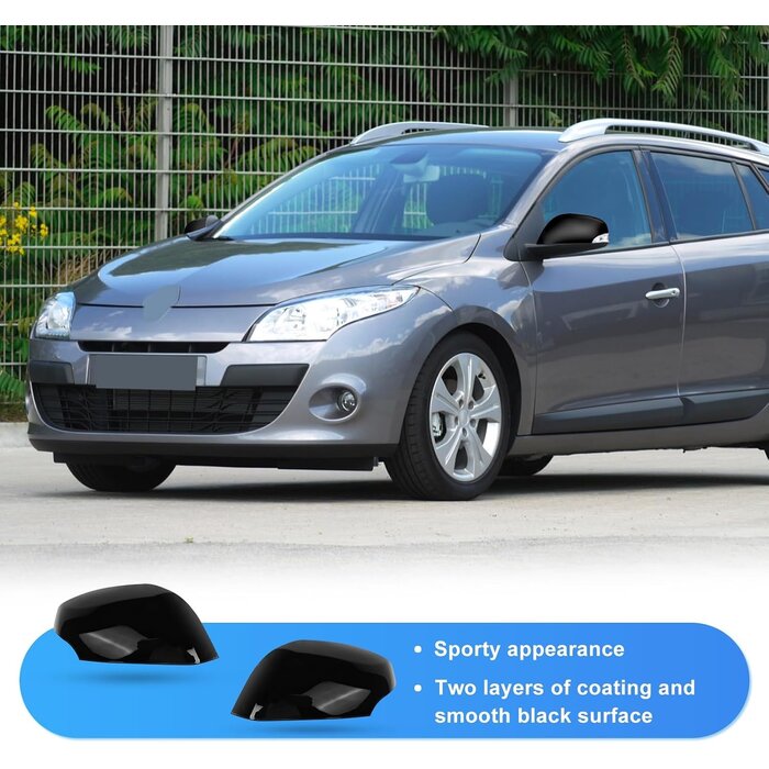 Spiegelkappen für Renault Megane MK3 - Schwarz - Outlet bis zu 70% Rabatt