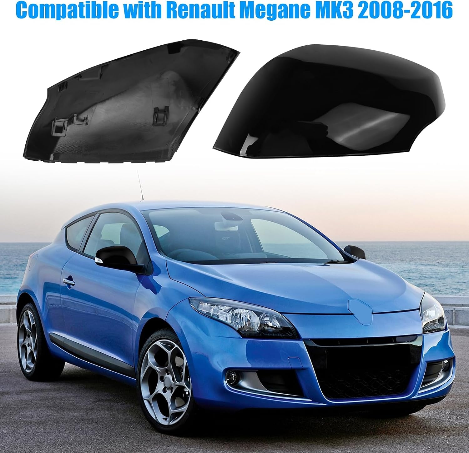 Spiegelkappen für Renault Megane MK3 - Schwarz - Outlet bis zu 70% Rabatt