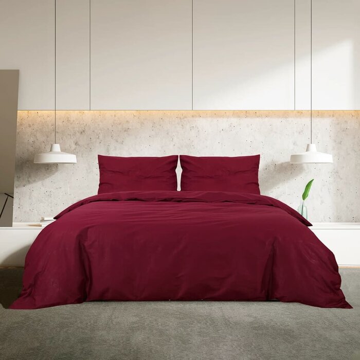 Vidaxl Bettwäsche-Set 220x240 cm in Bordeauxrot - Jetzt bis zu 52,3% reduziert