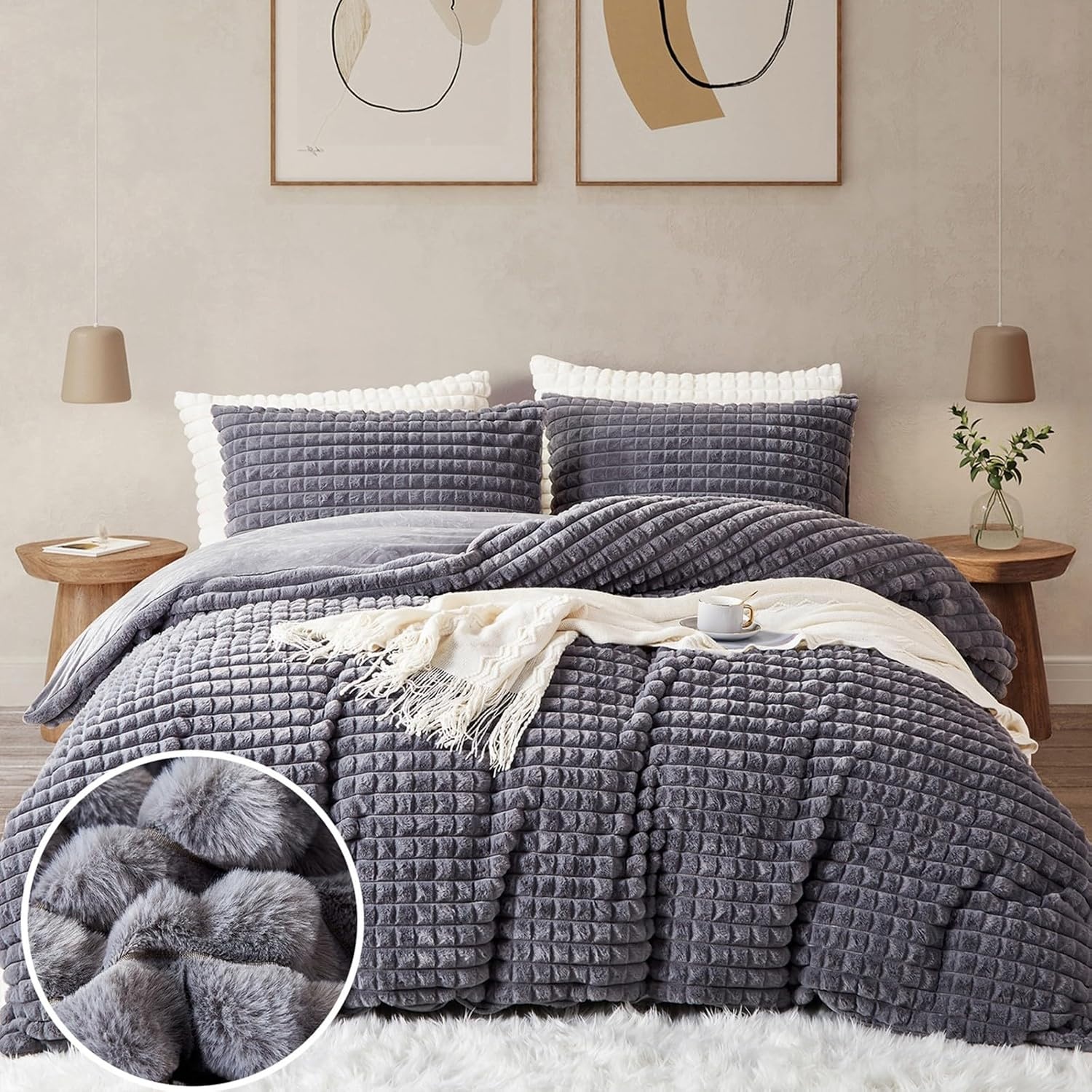 Luxus Wende-Bettwäsche 200x220 cm Grau - Bis zu 73% Rabatt im Outlet
