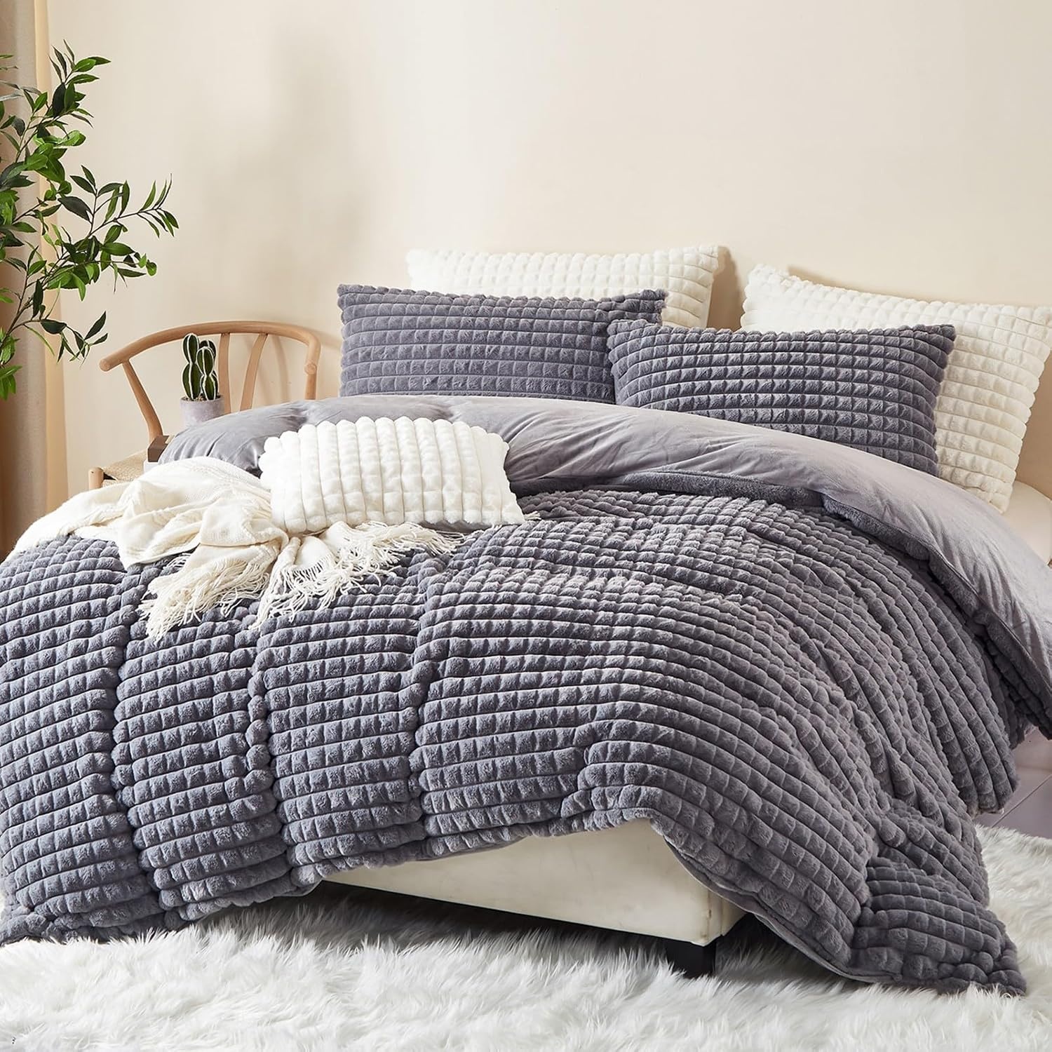 Luxus Wende-Bettwäsche 200x220 cm Grau - Bis zu 73% Rabatt im Outlet