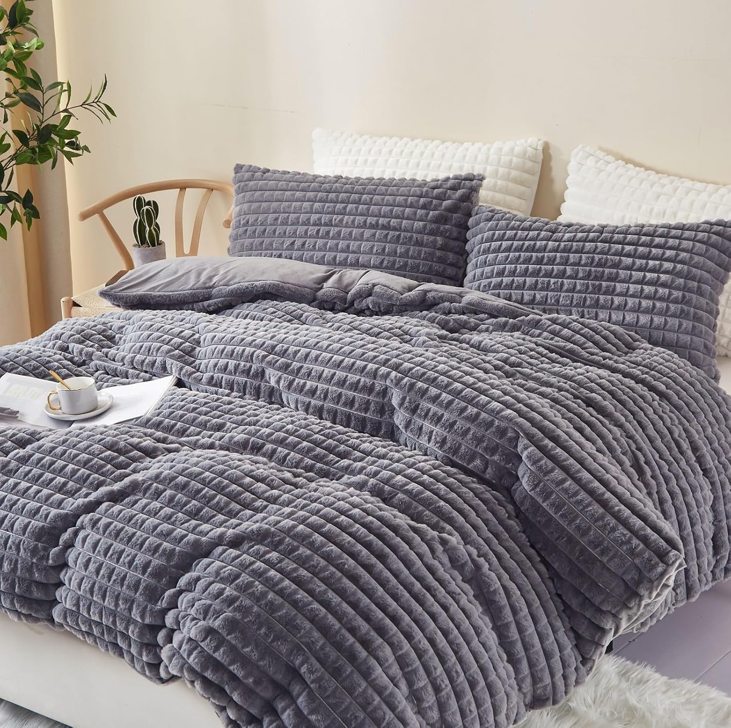 Luxus Wende-Bettwäsche 200x220 cm Grau - Bis zu 73% Rabatt im Outlet